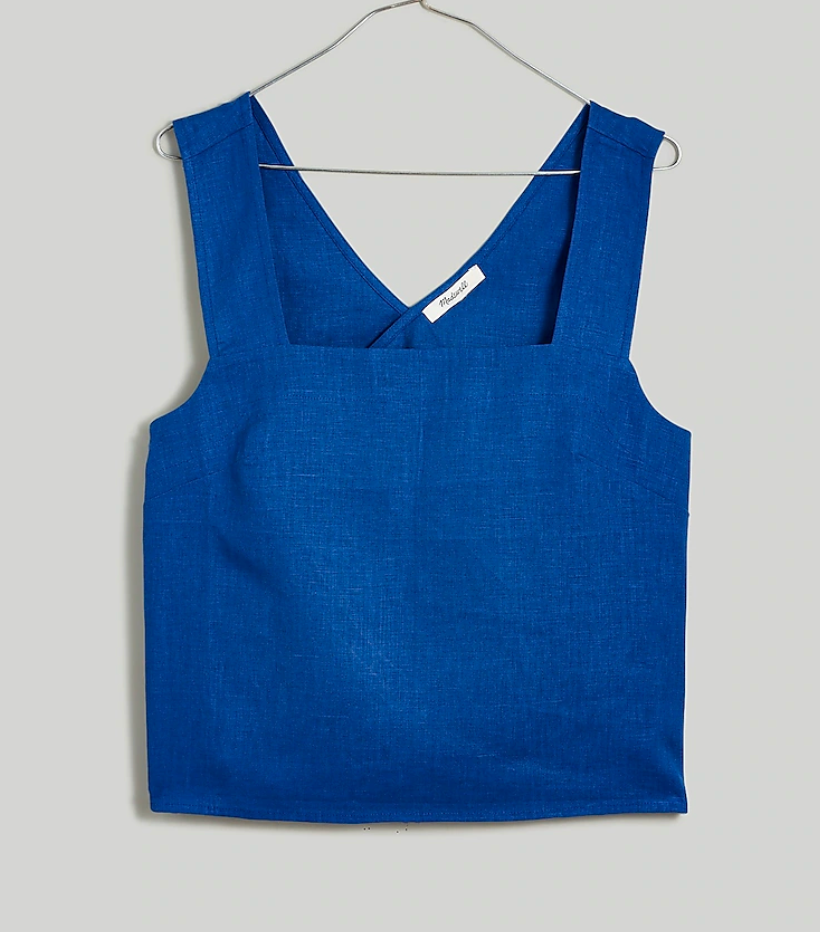 Madewell 100% Linen Cross-Back Sleeveless Top