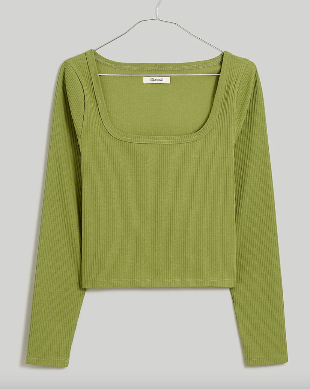 Madewell Square-Neck Long-Sleeve Crop Tee in Sleekhold