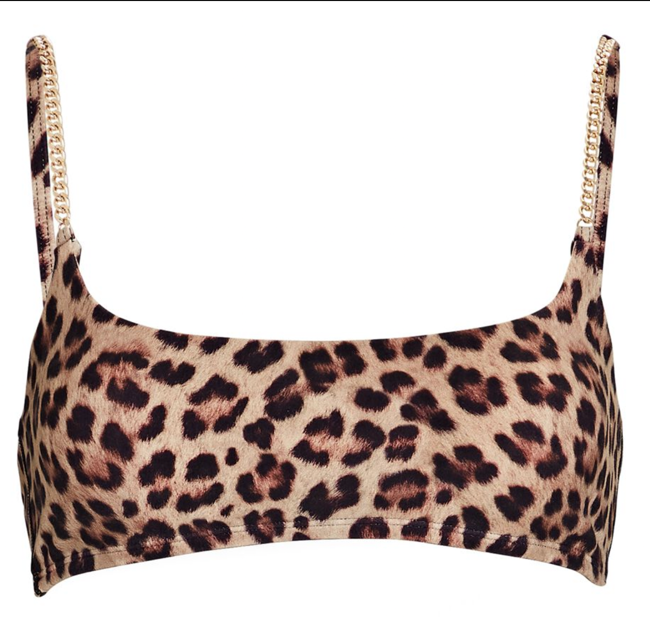 WeWoreWhat Chain Leopard Cami Bra Top, XS