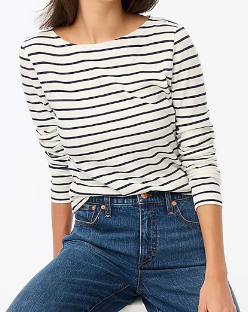 J. Crew Long-sleeve Striped Artist Tee