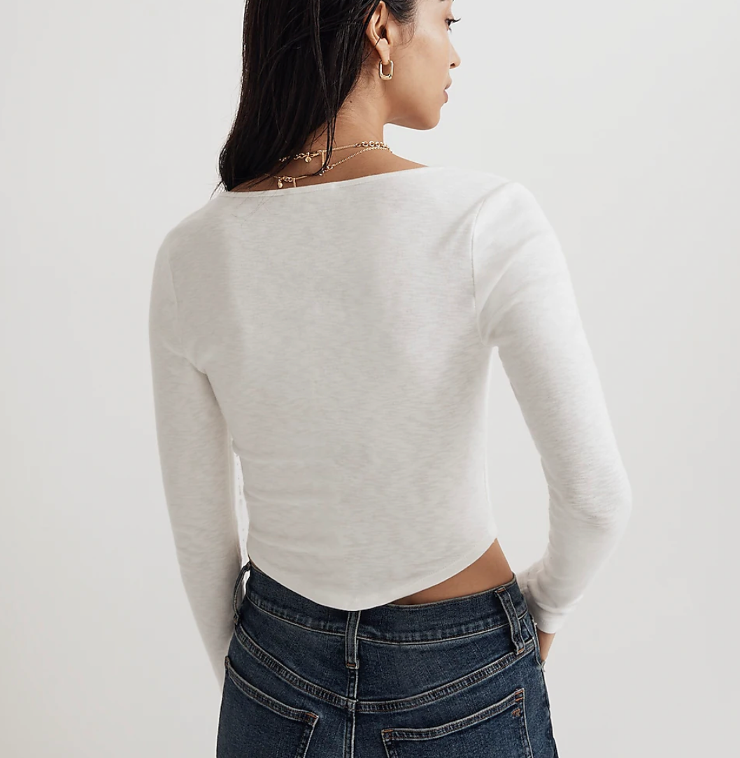 Madewell Split-Neck Long Sleeve Tee