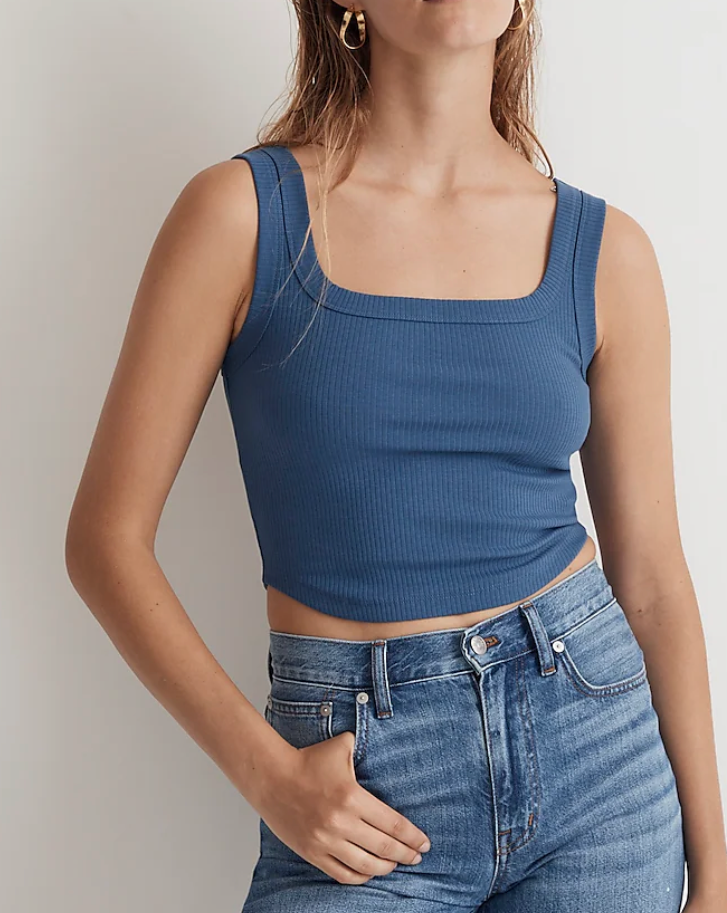 Madewell The Tailored Cropped Tank in Sleekhold