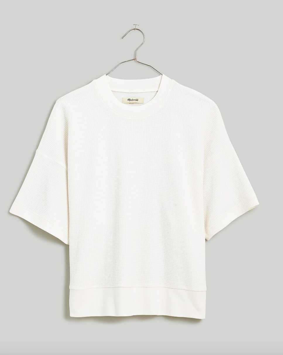 Madewell Waffle Mockneck Tee in Lighthouse
