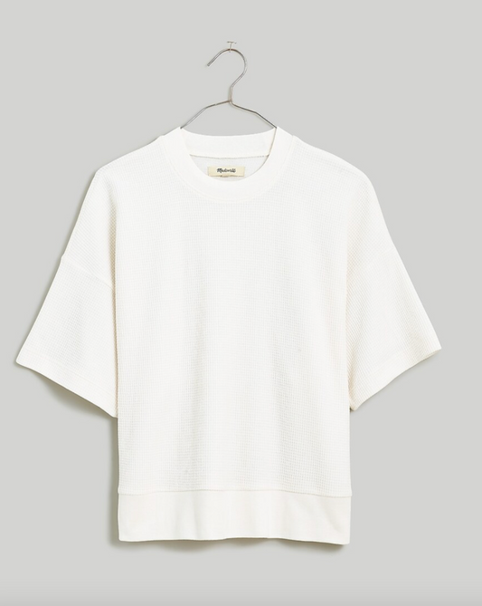 Madewell Waffle Mockneck Tee in Lighthouse