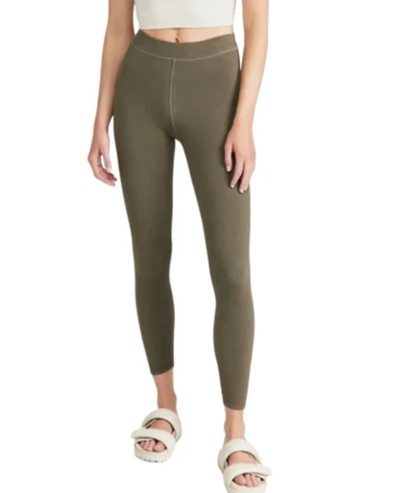 Good American Chunky High Rise Rib Leggings In Sea Turtle