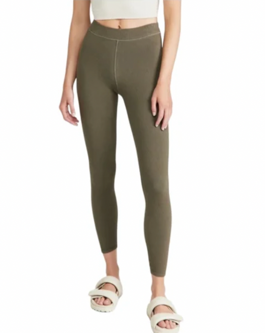 Good American Chunky High Rise Rib Leggings In Sea Turtle