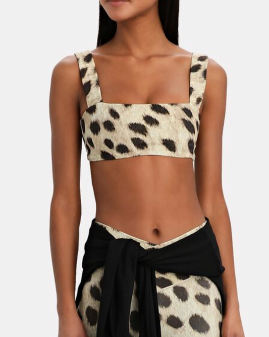 WeWoreWhat Leopard Bandeau Bra Top